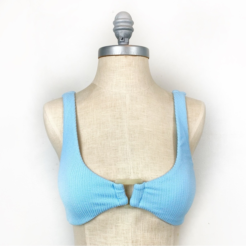 Jonathan Simkhai Blue Astrid Bikini Top Size S NWT